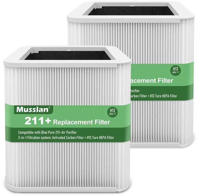 Main image of 2 Pack 211+ Filter Replacement Compatible with 211+ Air Purifier, 2-Stage Filtration System of H13 True HEPA Filter for 211