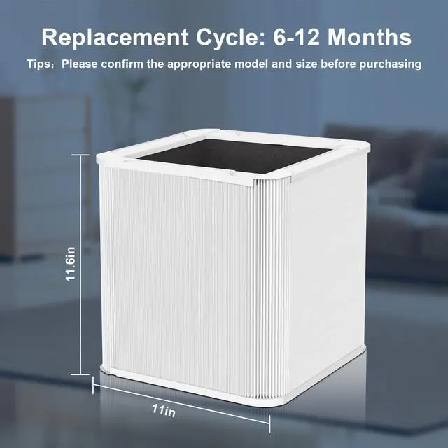 Alt view image 3 of 7 - 211+ Auto Replacement Filter Compatible with Blueair Blue Pure 211+ Air Purifier, 2-Stage Filtration System, with Activated Carbon, White (2 Packs)