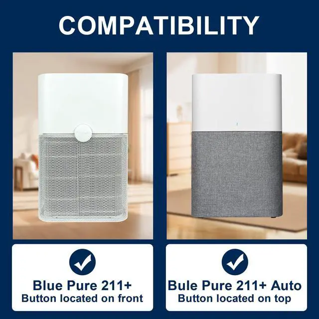 Alt view image 2 of 7 - 211+ Auto Replacement Filter Compatible with Blueair Blue Pure 211+ Air Purifier, 2-Stage Filtration System, with Activated Carbon, White (2 Packs)