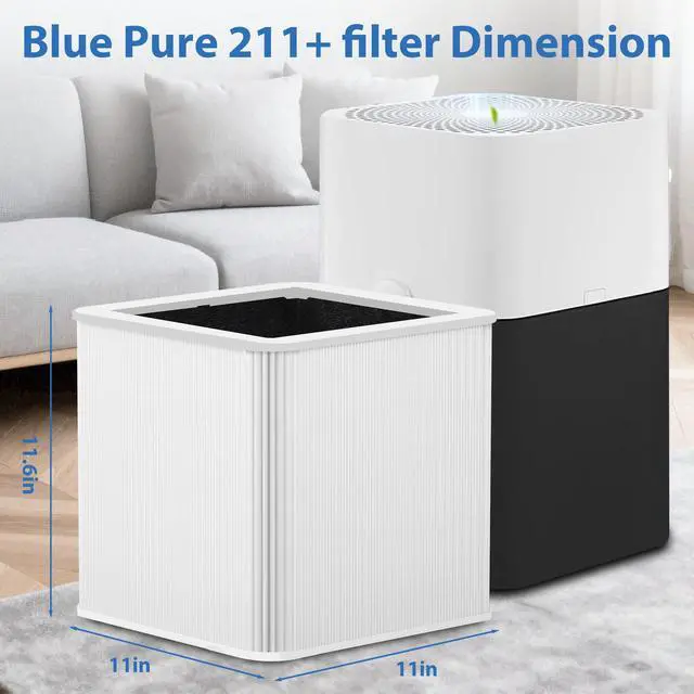Alt view image 2 of 7 - 211+ Replacement Filter Compatible with Blue Pure 211+ Air Cleaner Purifier, 2 Stage Filtration System of H13 True Filter and Activated Carbon Filter, 1Pack