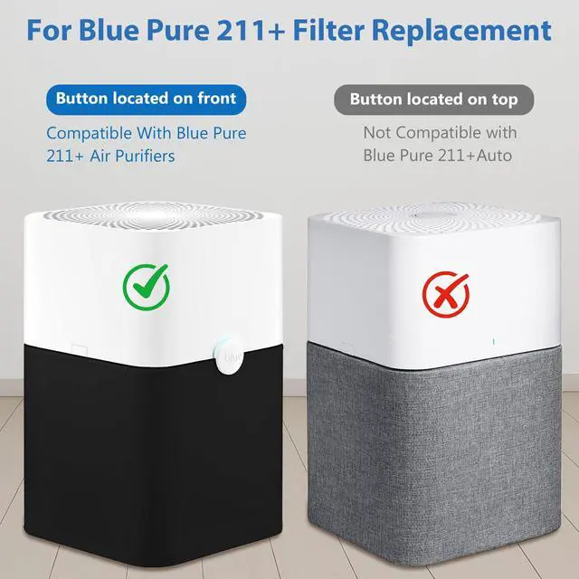 Alt view image 3 of 7 - 211+ Replacement Filter Compatible with Blue Pure 211+ Air Cleaner Purifier, 2 Stage Filtration System of H13 True Filter and Activated Carbon Filter, 1Pack