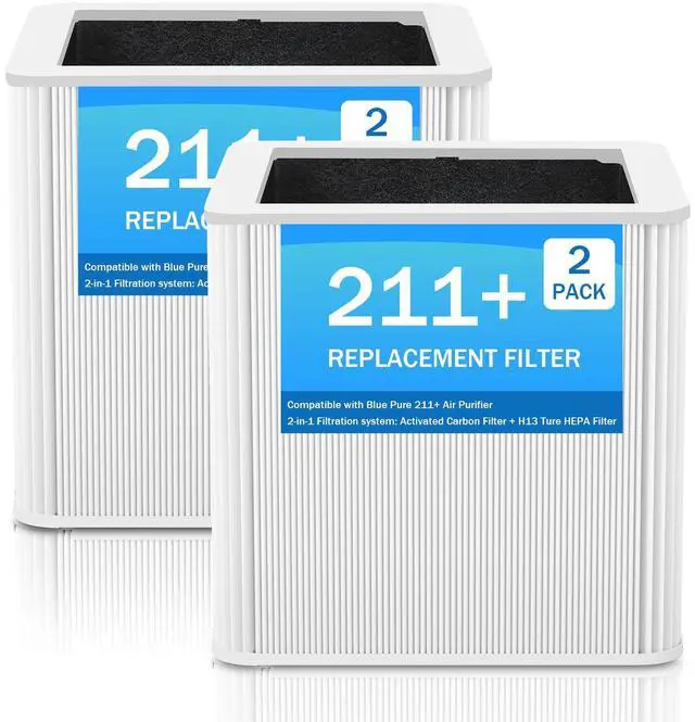Main image of 2 Pack 211+ Replacement Filter Compatible with 211+ Air Cleaner Purifier, Activated Carbon Replacement Filter and H13 True Hepa