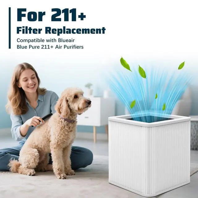 Alt view image 2 of 7 - 2 Pack 211+ Replacement Filter Compatible with Blue Pure 211+ Air Cleaner Purifier, 2-Stage Filtration System of H13 True HEPA and Activated Carbon Filter