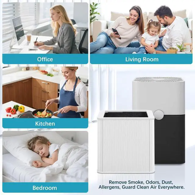 Alt view image 6 of 7 - 2 Pack 211+ Replacement Filter Compatible with Blue Pure 211+ Air Cleaner Purifier, 2-Stage Filtration System of H13 True HEPA and Activated Carbon Filter