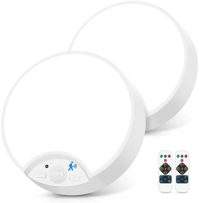 Main image of 2-Pack Motion Sensor LED Ceiling Lights Battery Operated, 7.48Inch 6500K Dimmable Flush Mount Light Fixtures with Remotes, Wireless Ceiling Lamps for Closet Pantry Laundry Garage(Battery Not Included)