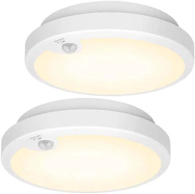 Main image of 2-Pack Battery Operated Motion Sensor LED Ceiling Lights Indoor, Wireless Flush Mount Light Fixture 3000K in 400LM, Battery Powered Ceiling Lamps for Closet Pantry Laundry Stair(Battery Not Included)