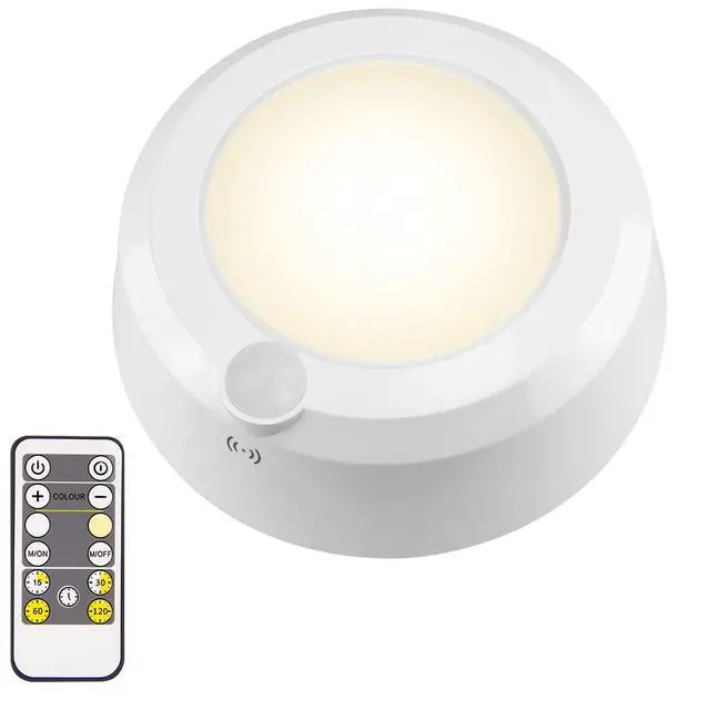 Main image of Wireless Ceiling Light with RF Remote and Motion Detector, Cool Warm White Shower Light,Super Bright Battery Ceiling Light Timer for Closet Hallway Stair Gargage 5.67 Inch, 300Lumens