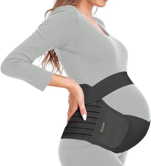 Main image of Maternity Belt, Pregnancy 3 in 1 Support Belt for Back/Pelvic/Hip Pain, Maternity Band Belly Support for Pregnancy Belly Support Band (L: Fit Ab 39.5"-51.3", Black)
