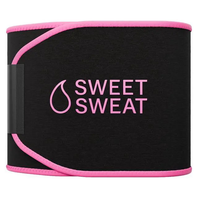 Main image of Sweet Sweat® Waist Trimmer for Women and Men - Sweat Band Waist Trainer for High-Intensity Training & Workouts Black/Pink