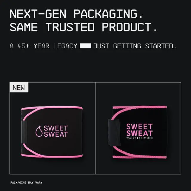 Alt view image 2 of 7 - Sweet Sweat® Waist Trimmer for Women and Men - Sweat Band Waist Trainer for High-Intensity Training & Workouts Black/Pink