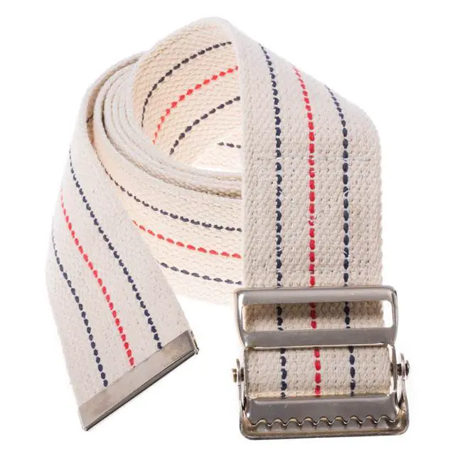 Alt view image 3 of 7 - Transfer and Gait Belt with Metal Buckle - Transfer Walking and Standing Assist Aid for Caregiver Nurse Therapist 2 inches (Beige with Stripes, 60")