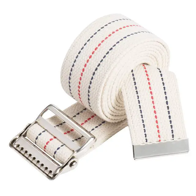 Alt view image 4 of 7 - Transfer and Gait Belt with Metal Buckle - Transfer Walking and Standing Assist Aid for Caregiver Nurse Therapist 2 inches (Beige with Stripes, 60")