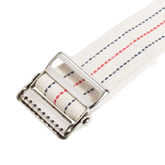 Alt view image 6 of 7 - Transfer and Gait Belt with Metal Buckle - Transfer Walking and Standing Assist Aid for Caregiver Nurse Therapist 2 inches (Beige with Stripes, 60")