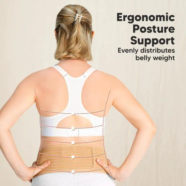 Alt view image 4 of 7 - Pregnancy Belly Bands for Pregnant Women - 1-Pack, Soft & Breathable Maternity Belly Support Band, Easy Adjustable Maternity Belt for Back, Pelvic Support, Comfortablee (Classic Ivory, M/L)