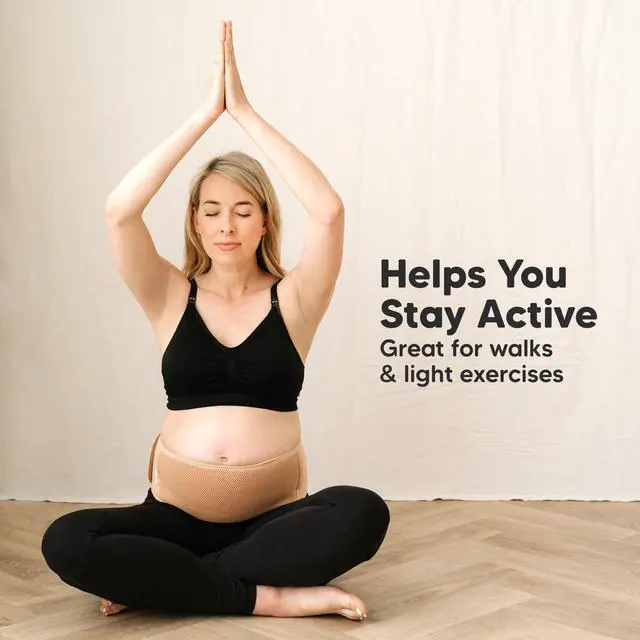 Alt view image 6 of 7 - Pregnancy Belly Bands for Pregnant Women - 1-Pack, Soft & Breathable Maternity Belly Support Band, Easy Adjustable Maternity Belt for Back, Pelvic Support, Comfortablee (Classic Ivory, M/L)