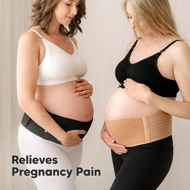 Alt view image 7 of 7 - Pregnancy Belly Bands for Pregnant Women - 1-Pack, Soft & Breathable Maternity Belly Support Band, Easy Adjustable Maternity Belt for Back, Pelvic Support, Comfortablee (Classic Ivory, M/L)