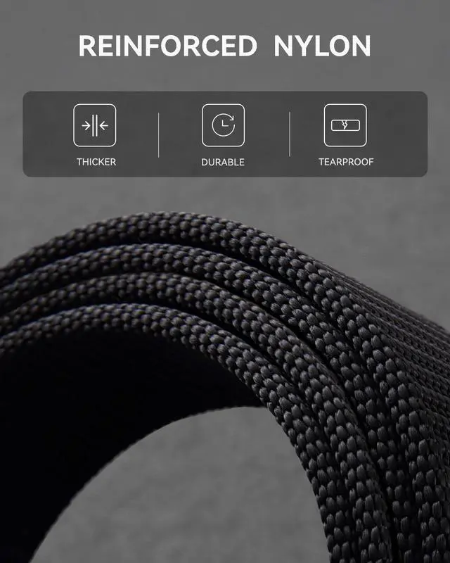 Alt view image 4 of 7 - 1.5" Nylon Ratchet Belts for Men - Black Adjustable Casual Work Belt with Slide Buckle - Trim to Fit