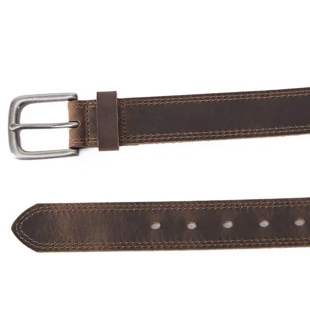 Alt view image 6 of 7 - Men's Full Grain Leather Casual Every Day Jeans Belts, Handmade Men Leather Belt with Gift Box