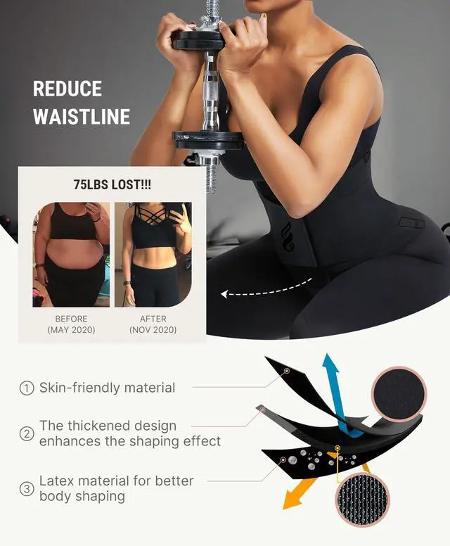 Alt view image 3 of 6 - Workout Waist Trainer Underbust Corsets Cincher Belt Hourglass Corset Body Shaper for Women Black L