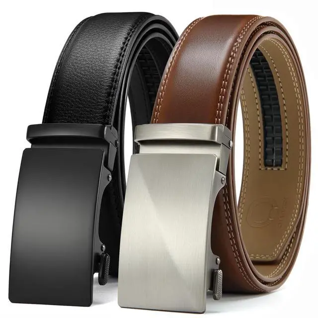 Main image of Leather Ratchet Belt Men 2 Pack - Customizable Fit, Effortless Style (35mm)
