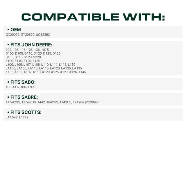 Alt view image 2 of 7 - Parts GX20072 John Deere 42 Inch Deck Belt Replace D110 L110 D105 E100 D130 S100 LA105 L100 D100 E130 L111 E110 E120 D125 125 LA135 LA110 S100 LA120 S120 LA125 UC32283 GY20570 Deck Belt / 104 inch