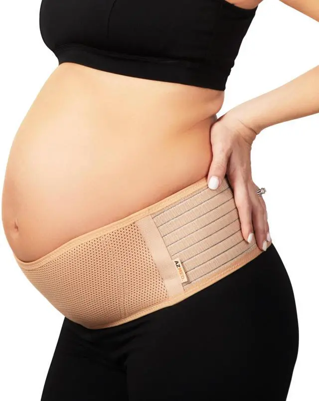 Main image of Maternity Belt Back Support - Adjustable Abdominal Binder for Pregnancy - Belly Band for Pelvic, Waist & Lower Back Comfort - Fits Up to 46 Inches - Beige