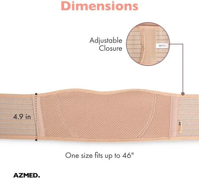 Alt view image 3 of 7 - Maternity Belt Back Support - Adjustable Abdominal Binder for Pregnancy - Belly Band for Pelvic, Waist & Lower Back Comfort - Fits Up to 46 Inches - Beige