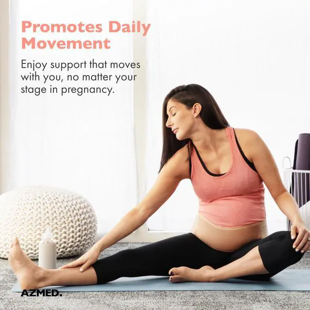 Alt view image 5 of 7 - Maternity Belt Back Support - Adjustable Abdominal Binder for Pregnancy - Belly Band for Pelvic, Waist & Lower Back Comfort - Fits Up to 46 Inches - Beige