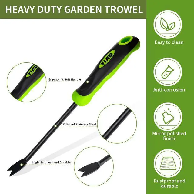 Alt view image 2 of 7 - Hand Weeder Weed Puller Tool - 13-Inch Heavy Duty Dual Tip Design for Root Removal, Rust-Resistant Steel, Ergonomic Grip, for Garden Lawn Yard Patio Flower Bed