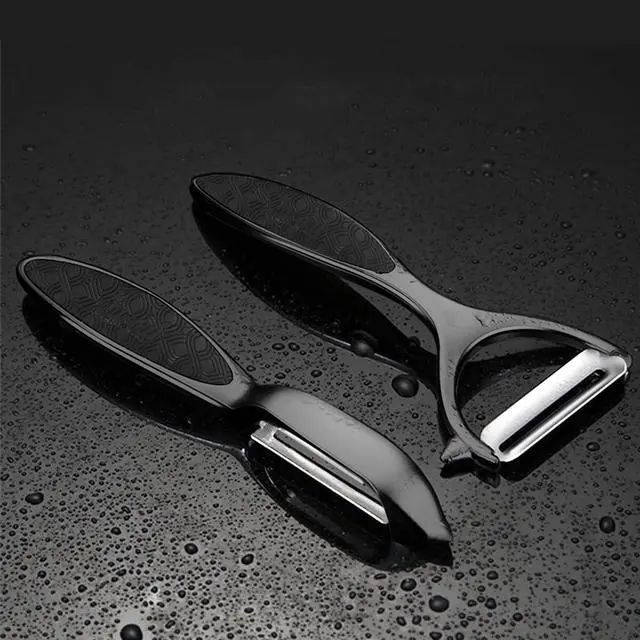 Alt view image 6 of 6 - Vegetable Peeler Set, Stainless Steel Y & I Shape Swivel Blade Potato Fruit Peeler, Kitchen Household Peeling Tool(Black)