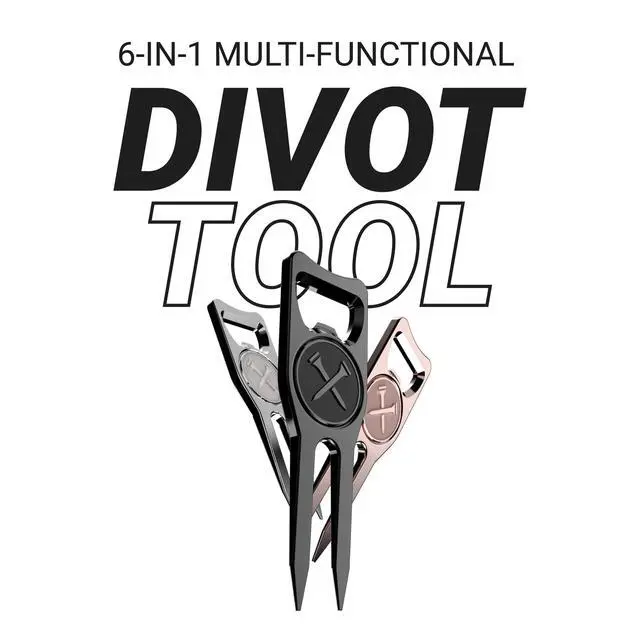 Alt view image 3 of 7 - 6-in-1 Premium Divot Tool & Ball Marker - Bottle Opener - Club Tee - Groove Cleaner - Putting Alignment - Designed to Be the Ultimate Tool for the Green - Black
