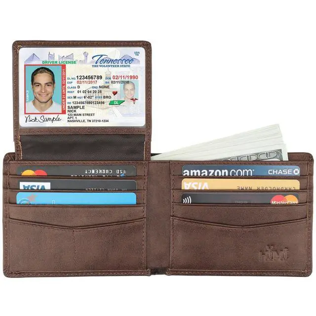 Alt view image 4 of 7 - Wallet for Men-Genuine Leather RFID Blocking Bifold Stylish Wallet With 2 ID Window (Coffee-galaxy)