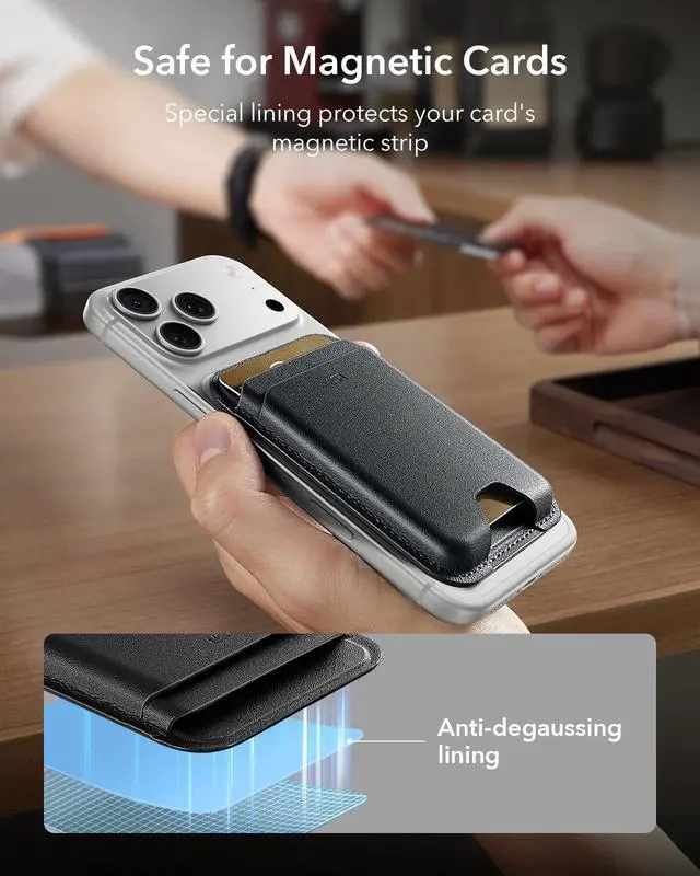 Alt view image 7 of 7 - MagSafe Wallet, 5 Card Holder with RFID Blocking, MagSafe Sticker Included, Slim Magnetic Wallet for iPhone 17e/17/16/15/14/13/12 Series and Selected Samsung Devices, Not for 13/12 Mini, Black