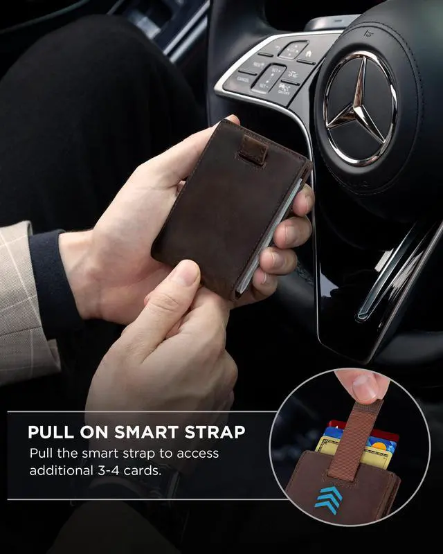 Alt view image 5 of 6 - RFID Blocking Slim Bifold Genuine Leather Minimalist Front Pocket Wallets for Men with Money Clip Thin Mens (Texas Brown 1.0)
