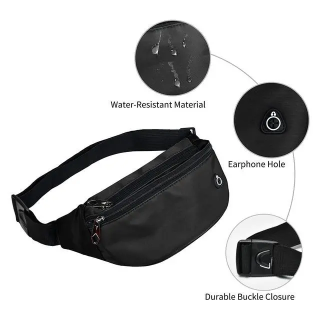 Alt view image 3 of 6 - Fanny Packs for Men and Women, Waterproof Sports Waist Pack Bag for Travel Hiking Running Hands-free Wallets, Easy Carry Any Phone