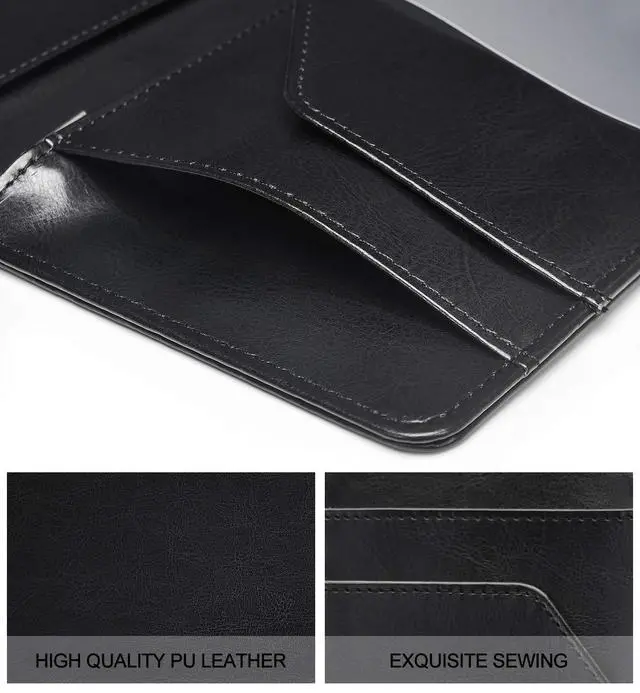 Alt view image 5 of 7 - Server Books for Waitress - Leather Waiter Book Server Wallet with Zipper Pocket, Cute Waitress Book&Waitstaff Organizer with Money Pocket Fit Server ApronClassic Black