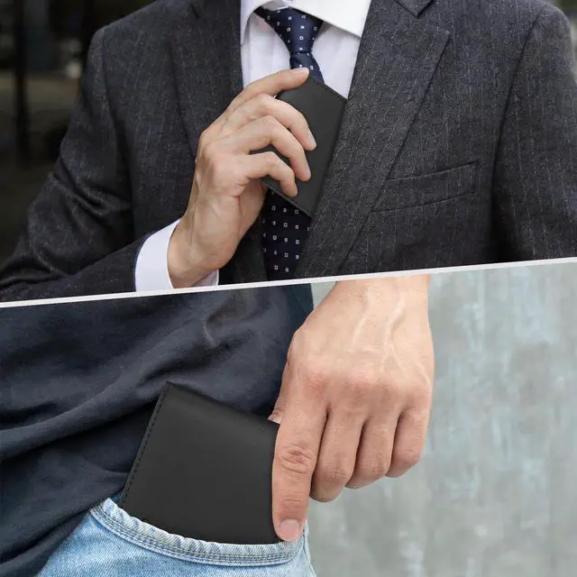 Alt view image 6 of 7 - Slim Wallet for Men ID Window with RFID Blocking Front Pocket Minimalist Bifold Bussiness Card Holder Gift for Men