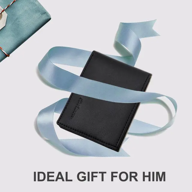 Alt view image 7 of 7 - Slim Wallet for Men ID Window with RFID Blocking Front Pocket Minimalist Bifold Bussiness Card Holder Gift for Men