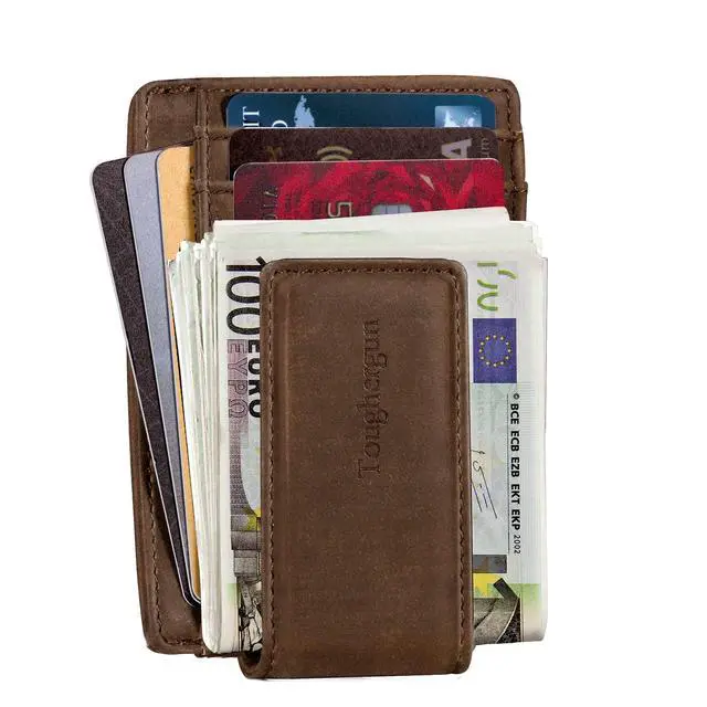 Alt view image 3 of 7 - Slim Wallet for Men RFID Blocking Money Clip, Minimalist Front Pocket Credit Card Holder, Magnetic Thin Mens Wallets with ID Window(Coffee)