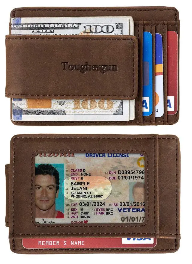 Alt view image 2 of 7 - Slim Wallet for Men RFID Blocking Money Clip, Minimalist Front Pocket Credit Card Holder, Magnetic Thin Mens Wallets with ID Window(Coffee)