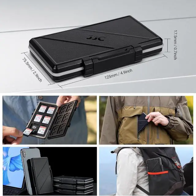 Alt view image 6 of 7 - 36 Slots Memory Card Case Water-Resistant Anti-Shock Memory Card Wallet for 24 Micro SD SDXC SDHC TF Cards and 12 SD SDXC SDHC Cards