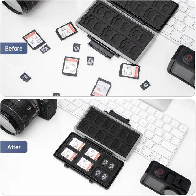 Alt view image 7 of 7 - 36 Slots Memory Card Case Water-Resistant Anti-Shock Memory Card Wallet for 24 Micro SD SDXC SDHC TF Cards and 12 SD SDXC SDHC Cards