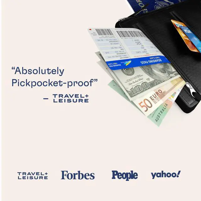 Alt view image 2 of 6 - Hidden Travel Belt Wallet w/RFID Blocker (Black with Black Strap)