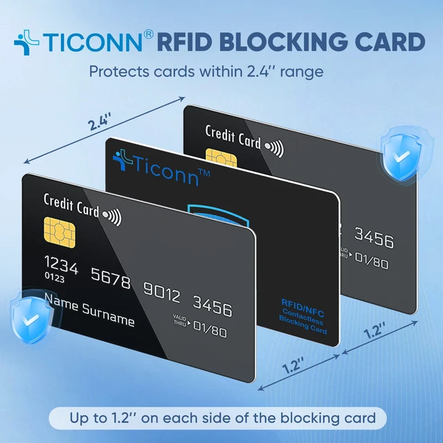 Alt view image 3 of 7 - 4 Pack RFID Blocking Card, Anti-Theft NFC Credit Card Protector | RFID Blocking Protection for Cards & Passports, Ultra-Thin Wallet-Friendly, Travel and Daily Security Protection