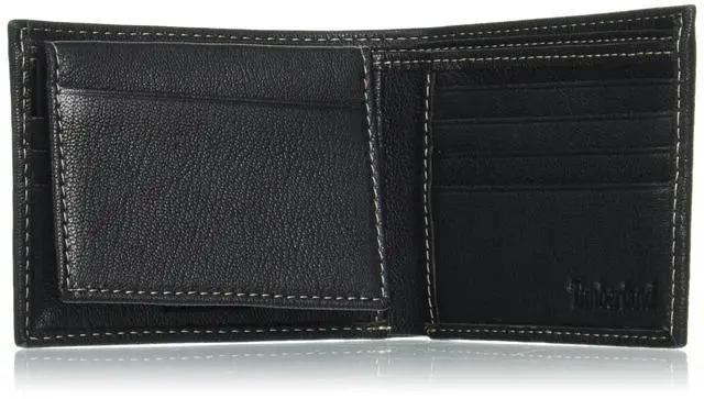 Alt view image 5 of 7 - Men's RFID Blocking Wallet Genuine Leather Passcase with Removable ID Holder, 6 Card Slots, 2 Billfold Pockets, Slim Design, Black, One Size