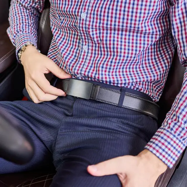 Alt view image 3 of 7 - Men's Belt Leather Ratchet Belt for Men Dress Casual Every Day with Adjustable Buckle, Trim to Fit