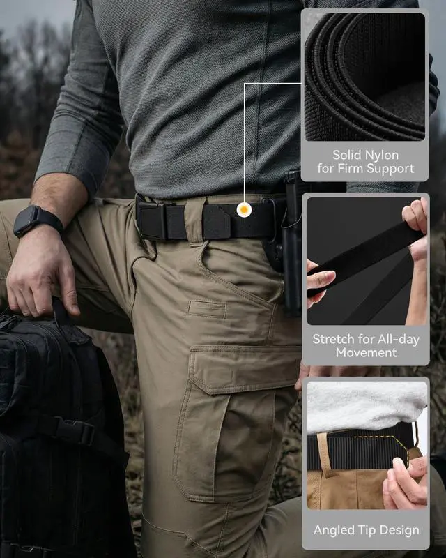 Alt view image 4 of 7 - Tactical Belt Men - 1.5" Stretch Work Belt with Zinc Alloy Buckle