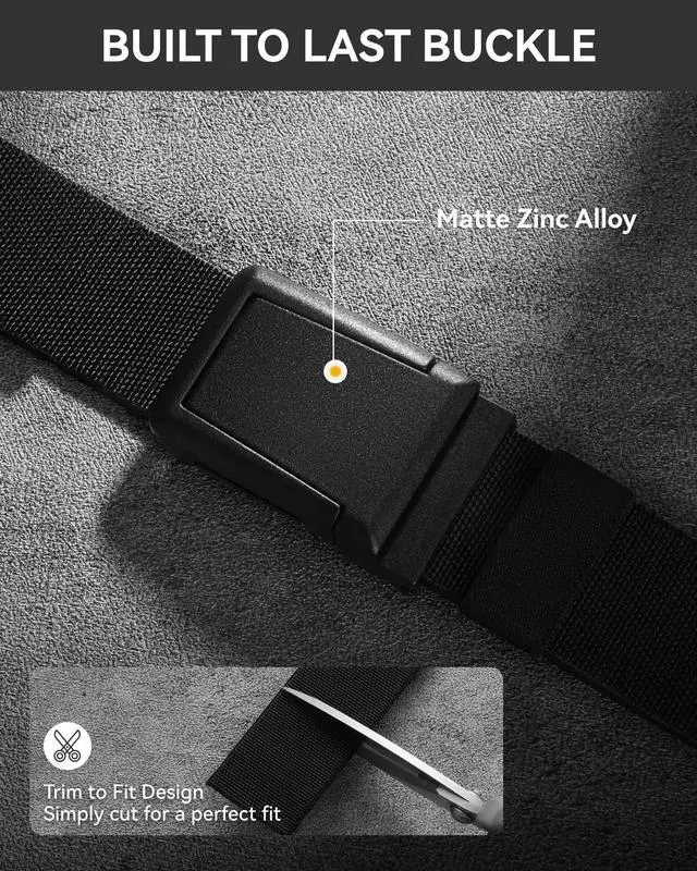 Alt view image 5 of 7 - Tactical Belt Men - 1.5" Stretch Work Belt with Zinc Alloy Buckle