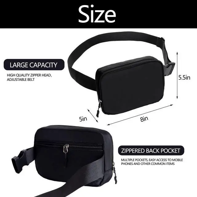 Alt view image 2 of 7 - Belt bag Fanny pack crossbody bags for women Everywhere belt bag (black)