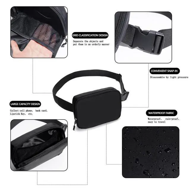 Alt view image 4 of 7 - Belt bag Fanny pack crossbody bags for women Everywhere belt bag (black)